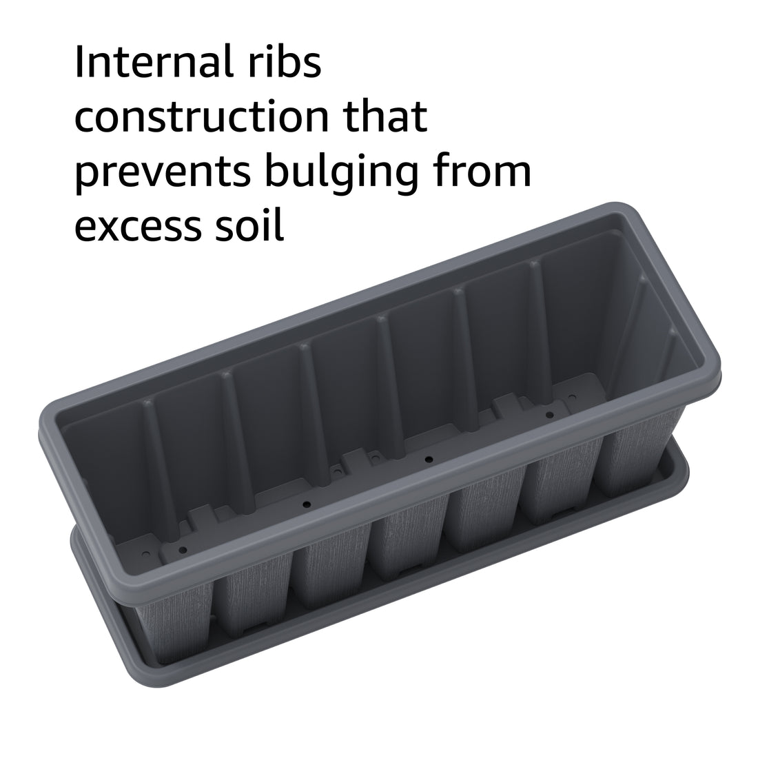  30" Cedargrain Rectangular Planter with Tray