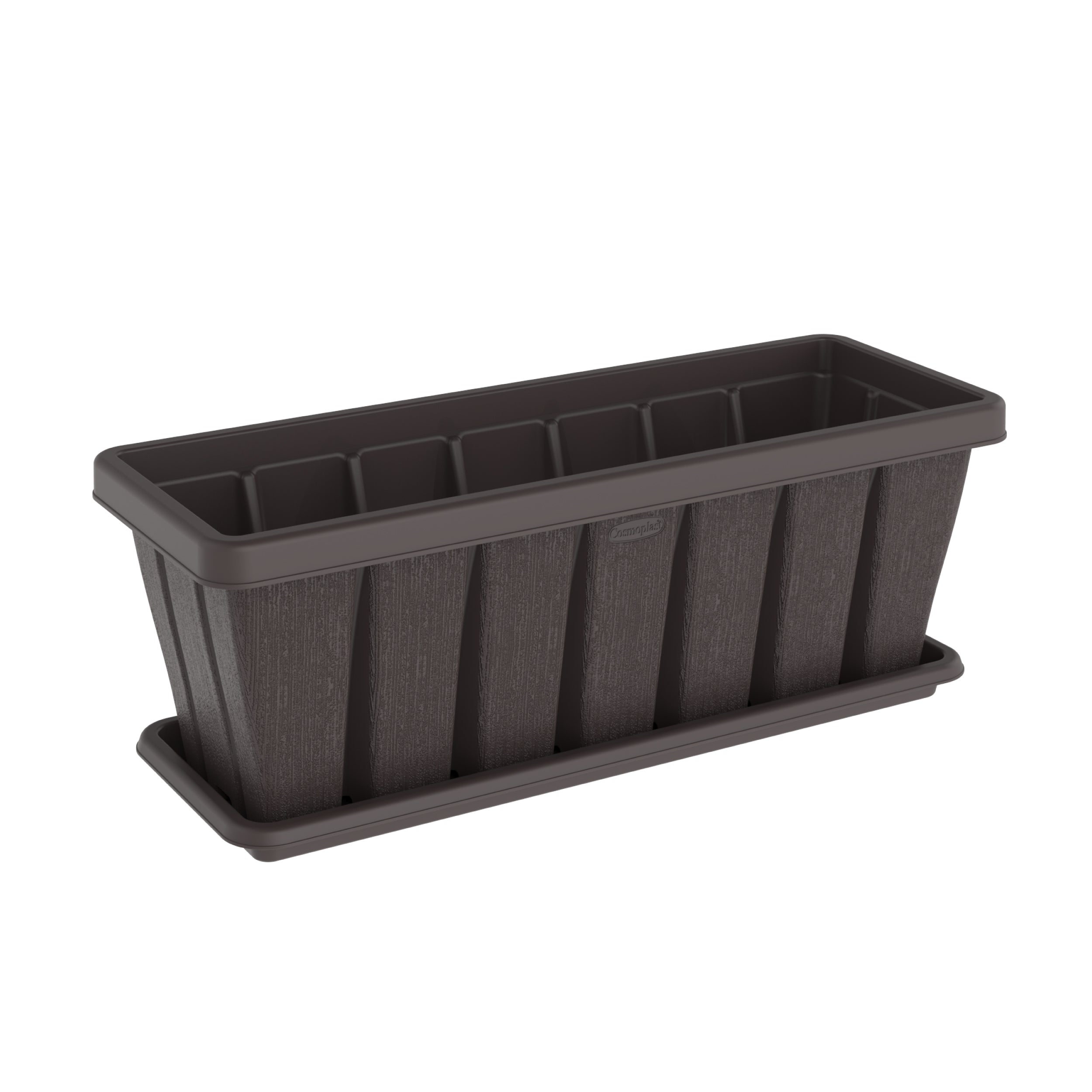  30" Cedargrain Rectangular Planter with Tray