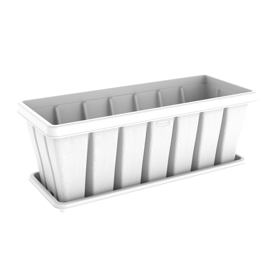 Cosmoplast 36" Cedargrain Rectangular Planter with Tray
