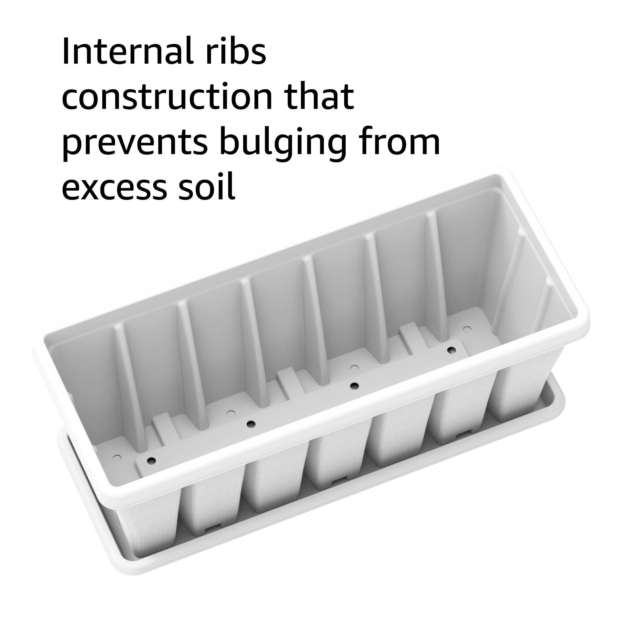 Cosmoplast 36" Cedargrain Rectangular Planter with Tray