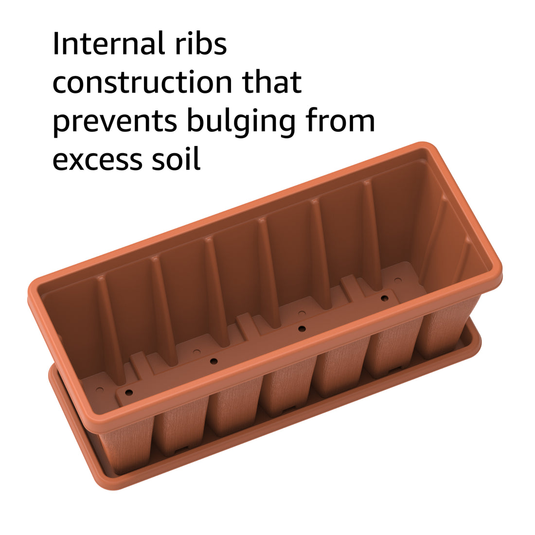 Cosmoplast 36" Cedargrain Rectangular Planter with Tray