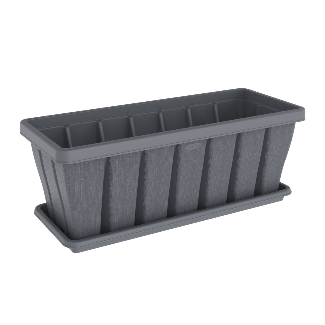 Cosmoplast 36" Cedargrain Rectangular Planter with Tray