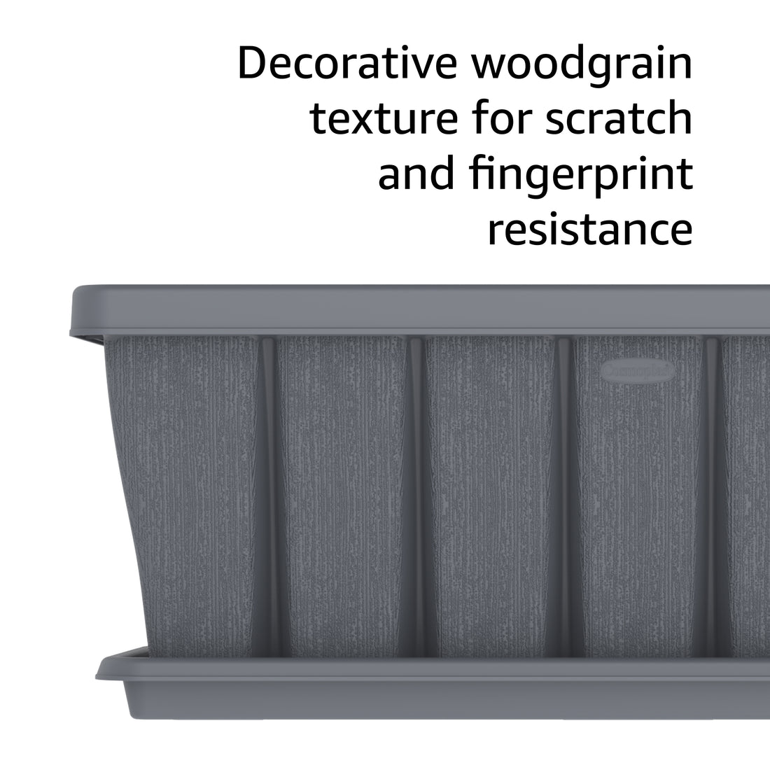 Cosmoplast 36" Cedargrain Rectangular Planter with Tray