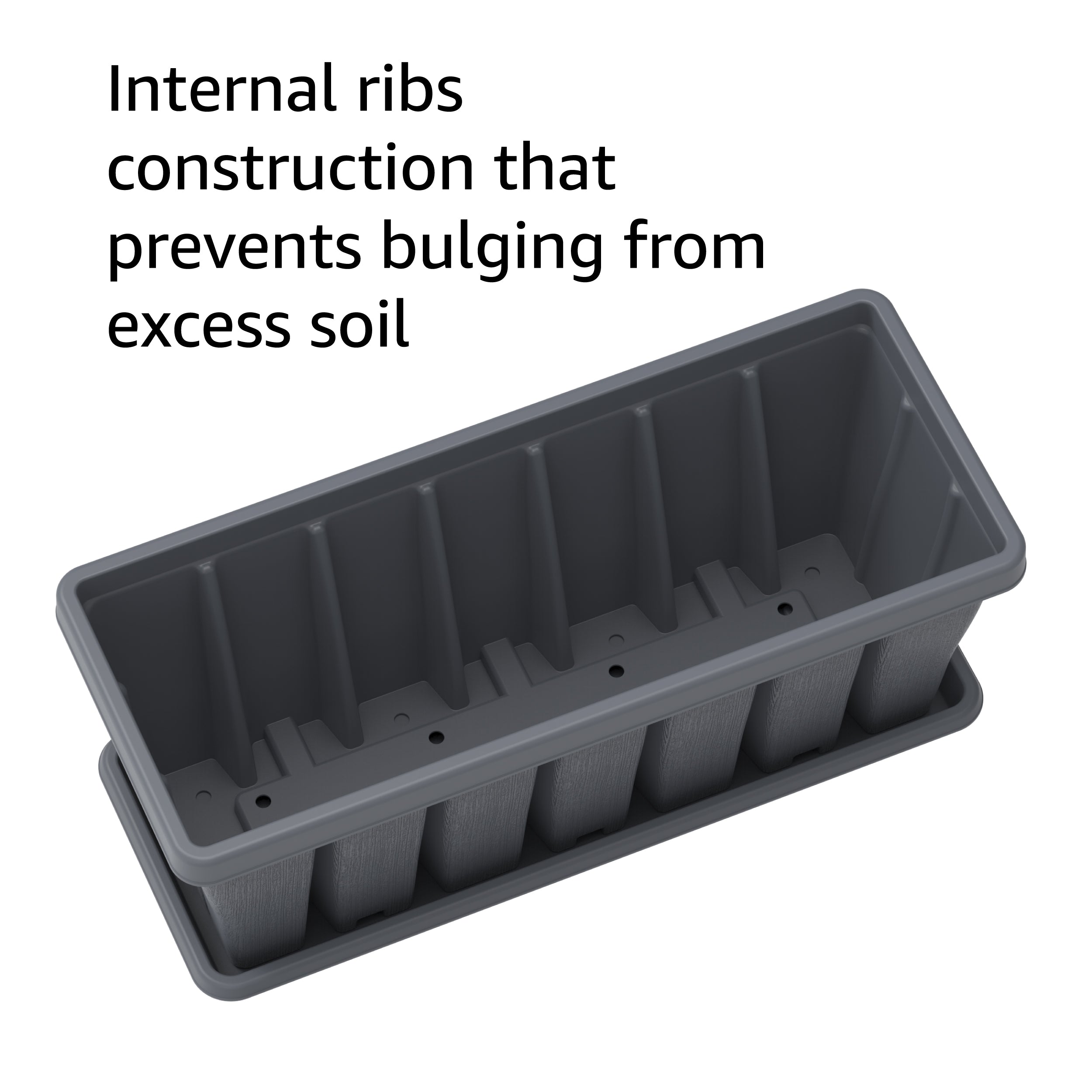 Cosmoplast 36" Cedargrain Rectangular Planter with Tray