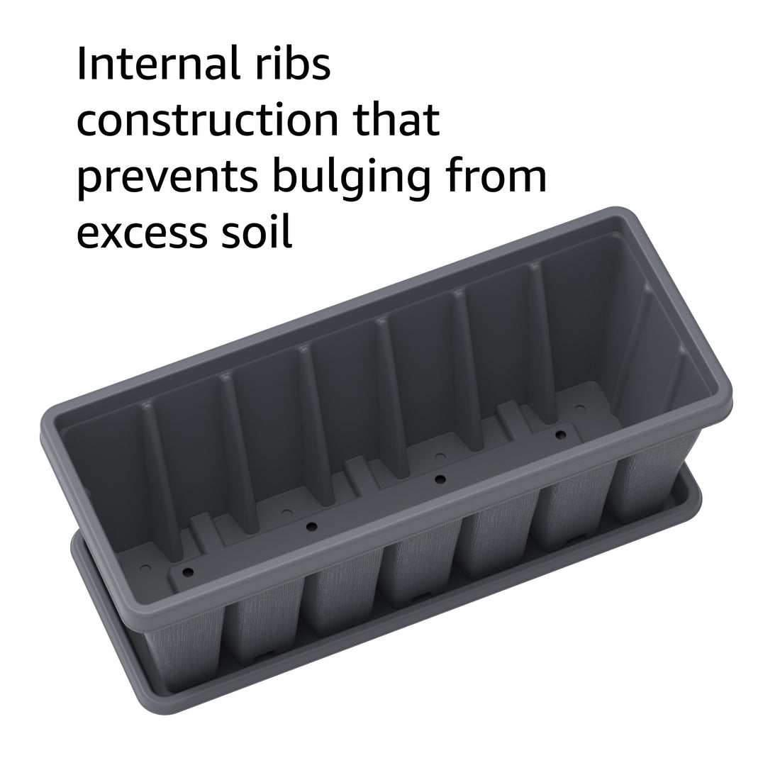 Cosmoplast 36" Cedargrain Rectangular Planter with Tray