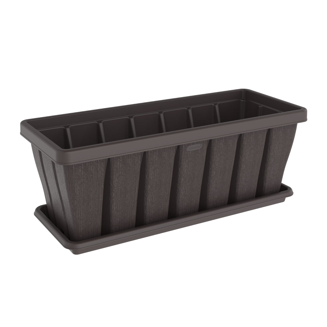 Cosmoplast 36" Cedargrain Rectangular Planter with Tray