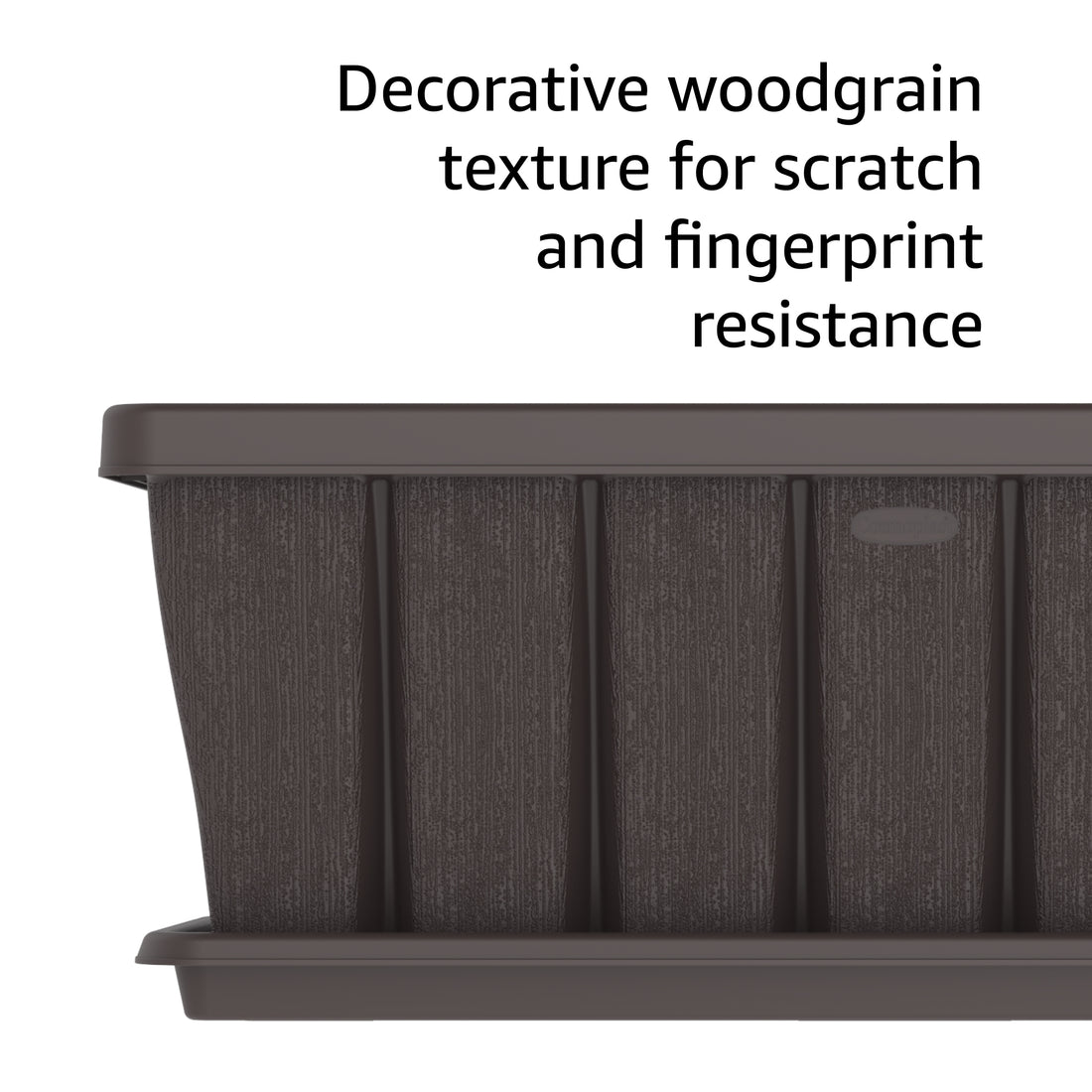 Cosmoplast 36" Cedargrain Rectangular Planter with Tray