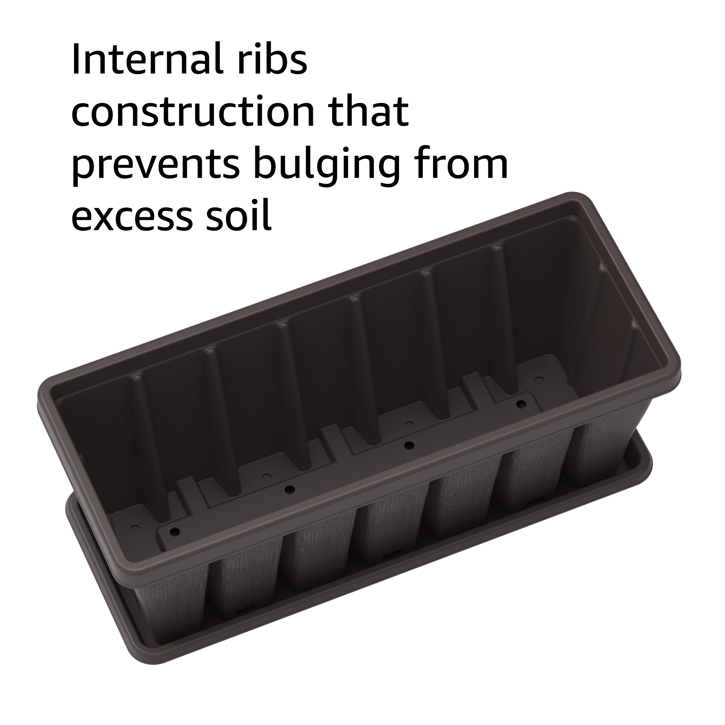 Cosmoplast 36" Cedargrain Rectangular Planter with Tray