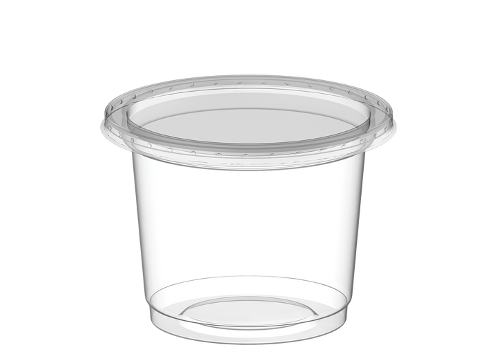 1 oz Pack of 100 CZ03 Clear Sauce Cups with Clear Lids