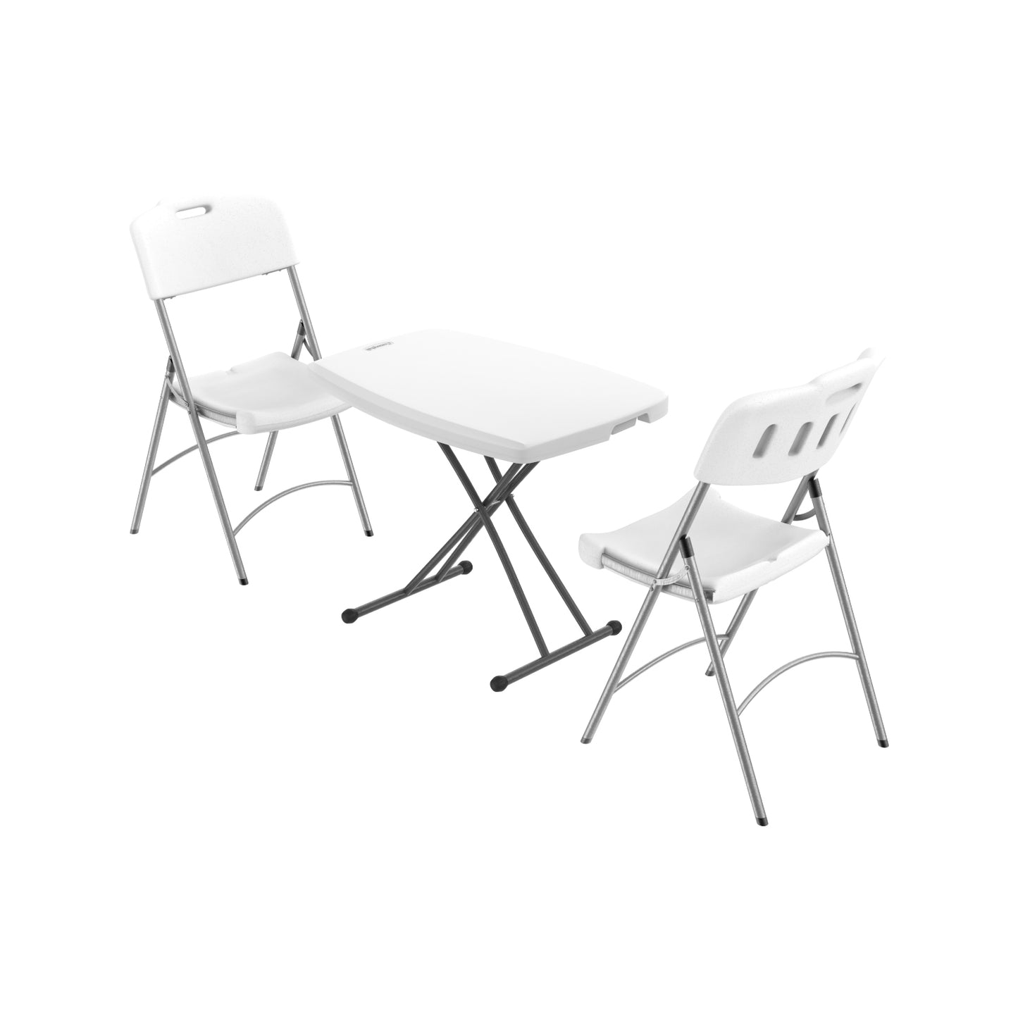 Adjustable Set of Folding Tables & Chairs with Steel Legs