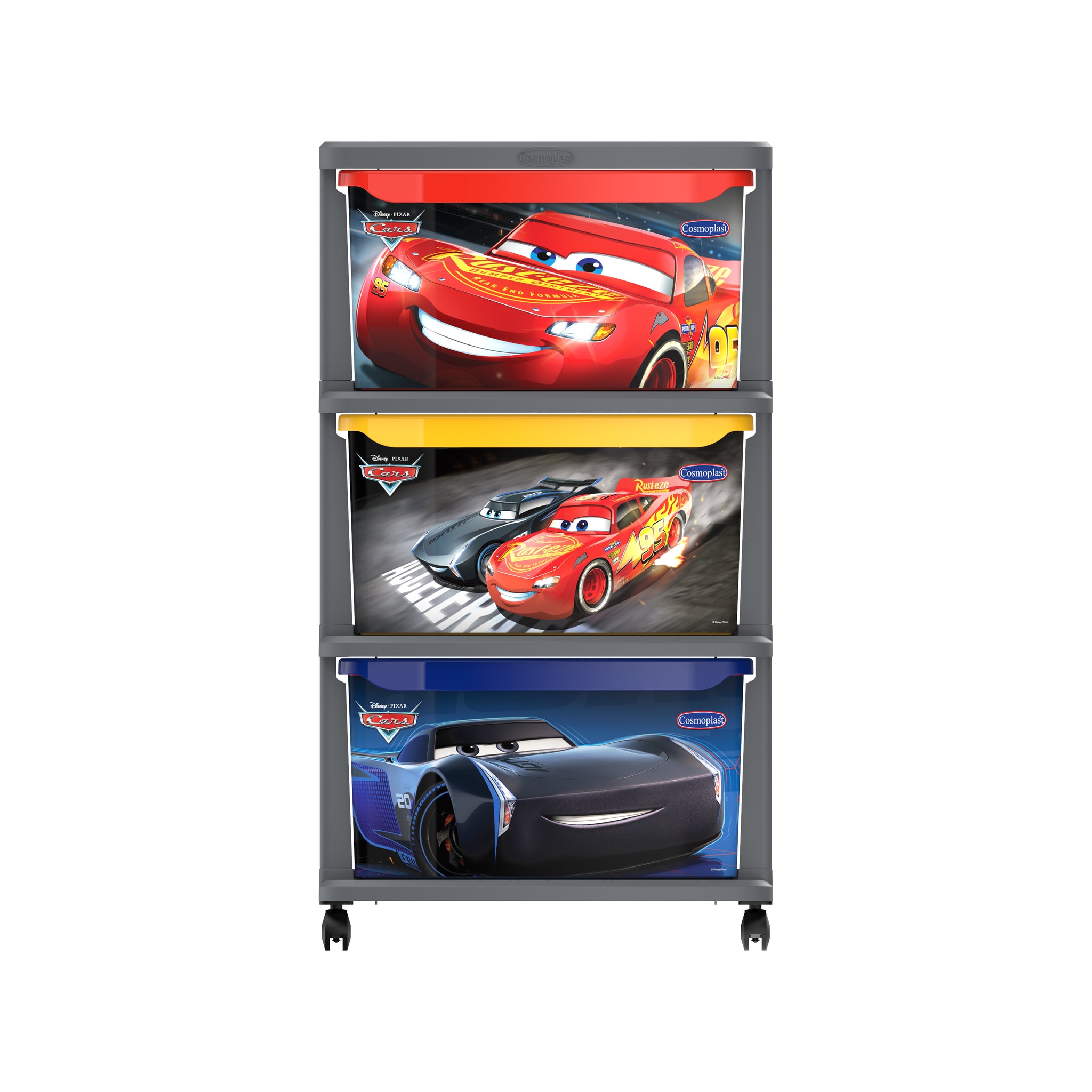 Lightning Mcqueen 3 Drawers Cabinet- Cosmoplast – Cosmoplast UAE