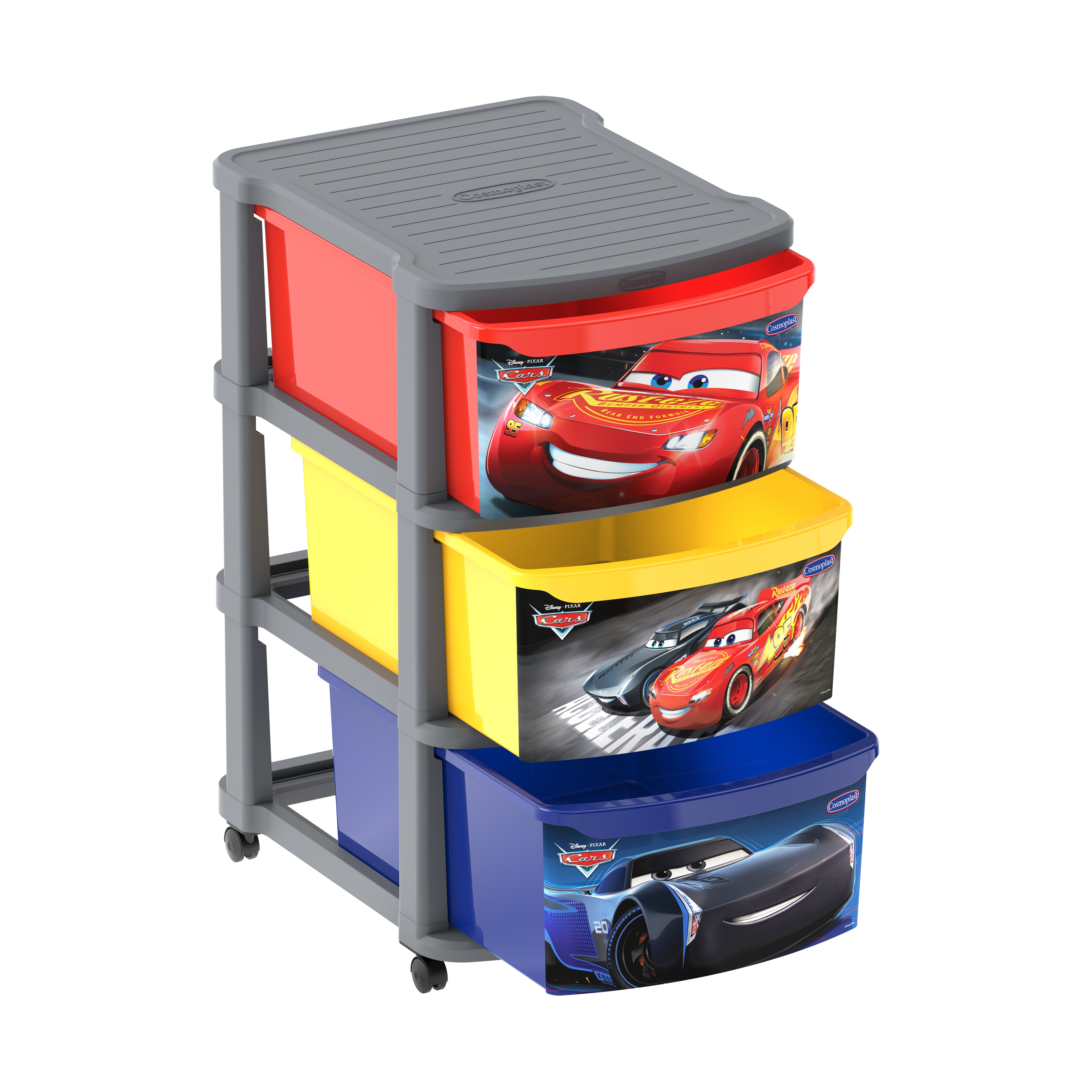 Lightning Mcqueen 3 Drawers Cabinet- Cosmoplast – Cosmoplast UAE