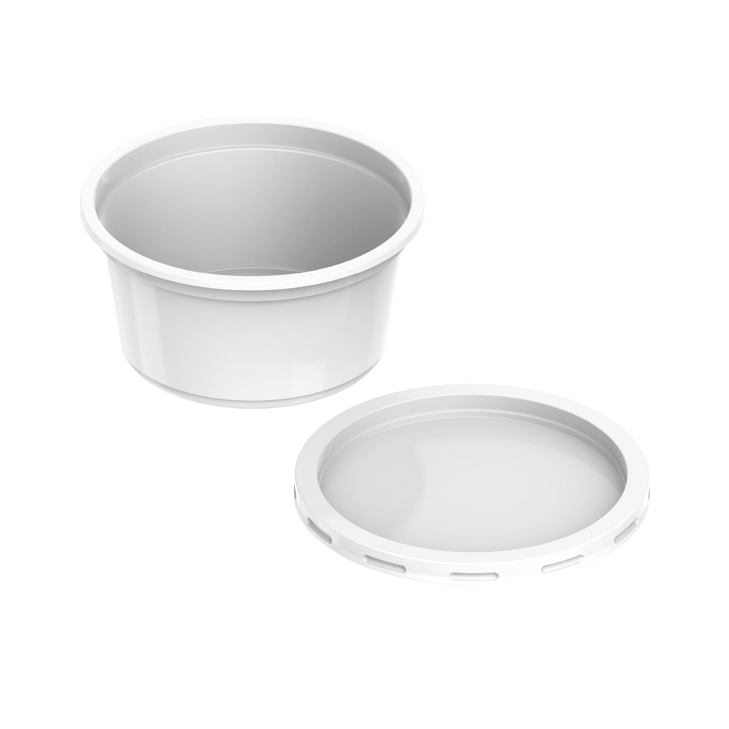 350 ml Pack of 20 Plastic White Catering Containers with White Lids