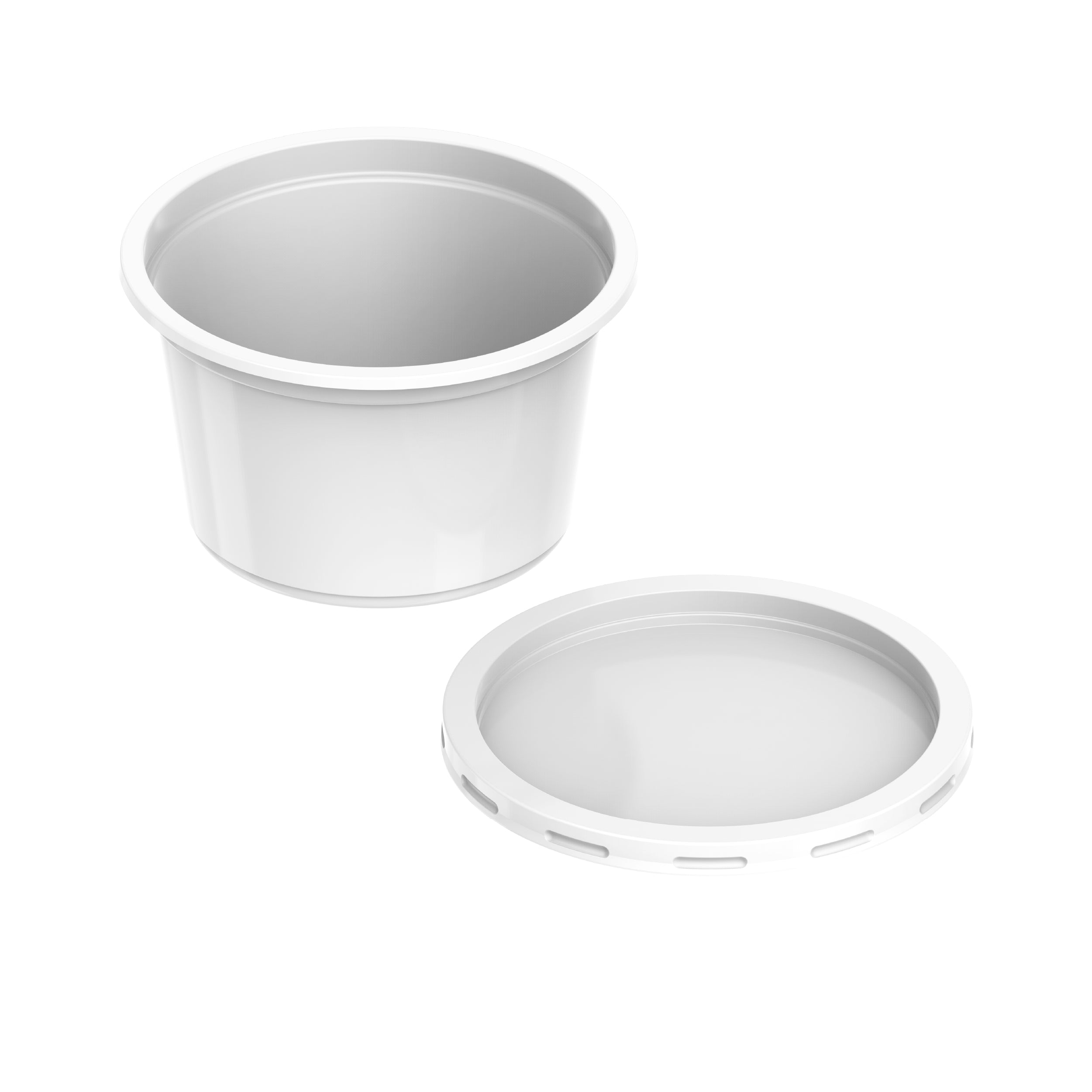 400 ml Pack of 20 Plastic White Catering Containers with White Lids