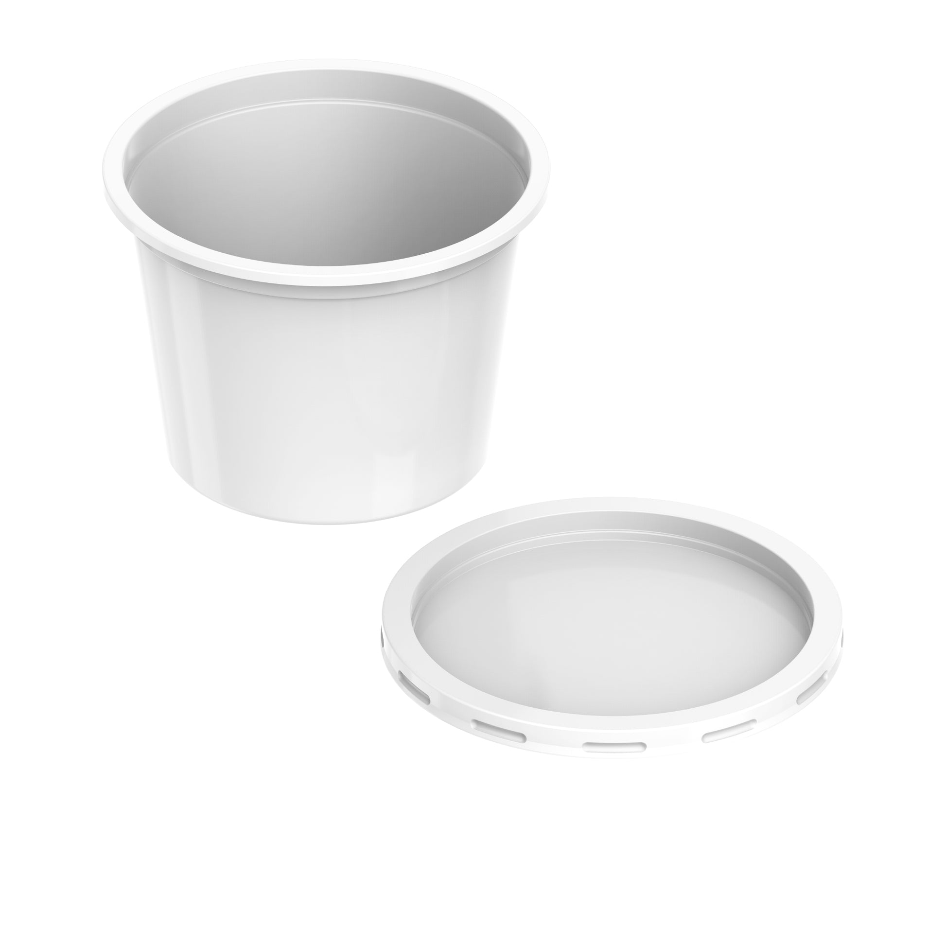 500 ml Pack of 20 Plastic White Catering Containers with White Lids