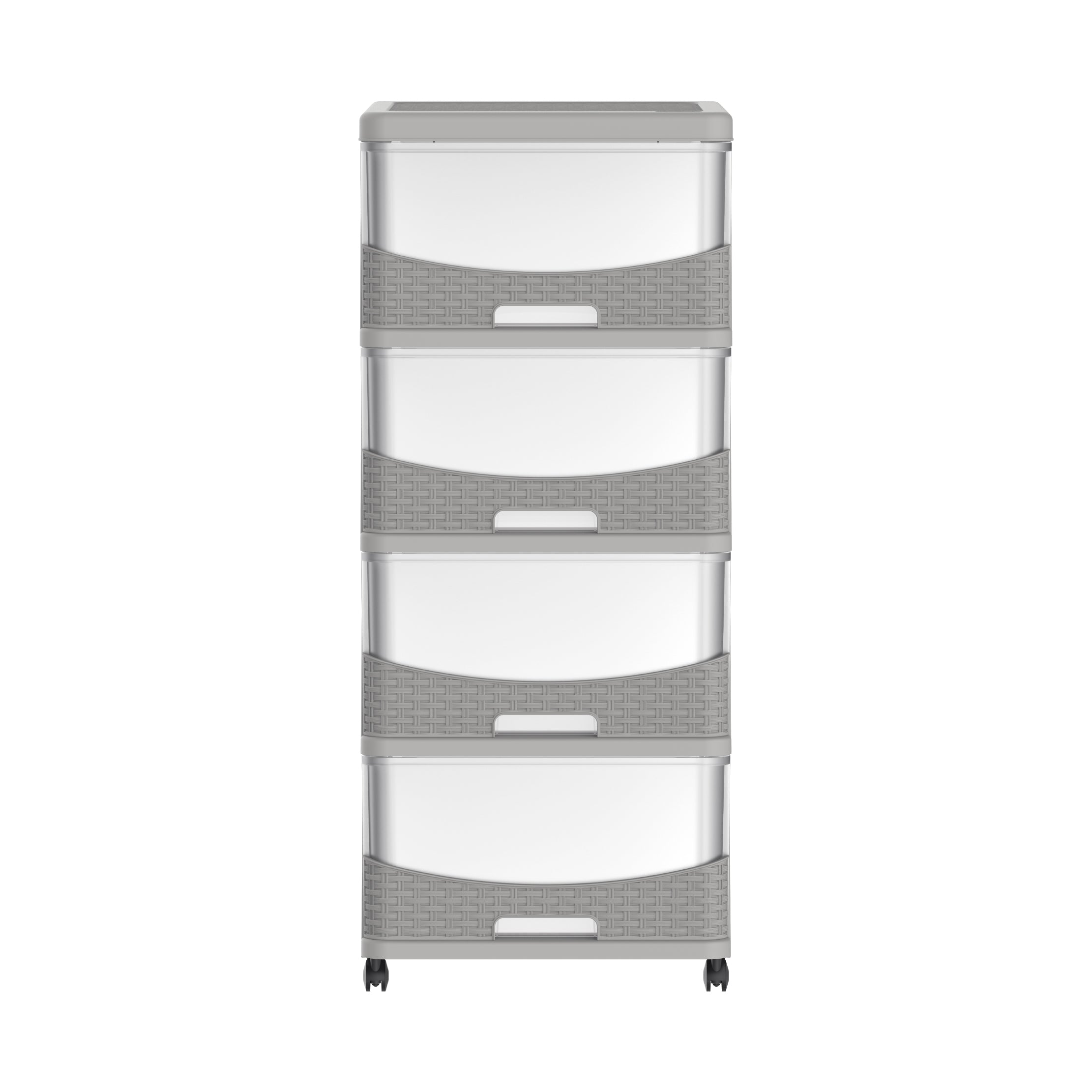 4 Tiers Storage Cabinet with Drawers & Wheels