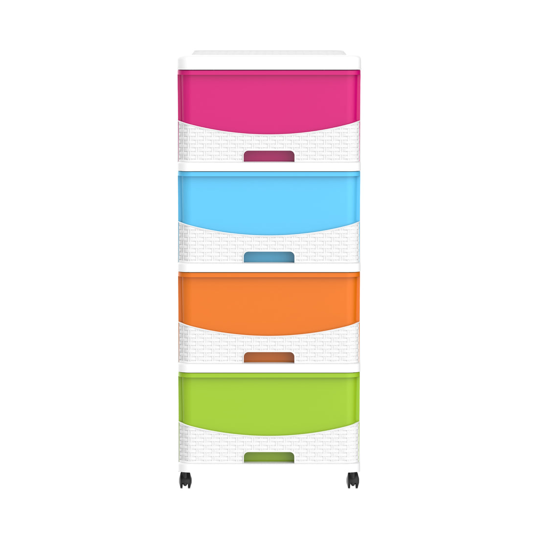 4 Tiers Storage Cabinet with Drawers & Wheels