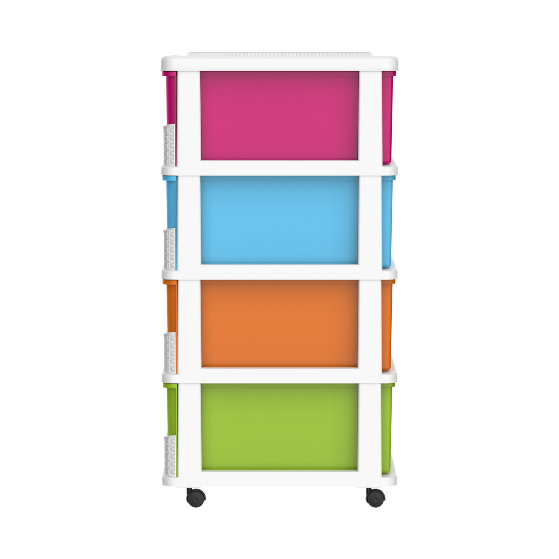 4 Tiers Storage Cabinet with Drawers & Wheels
