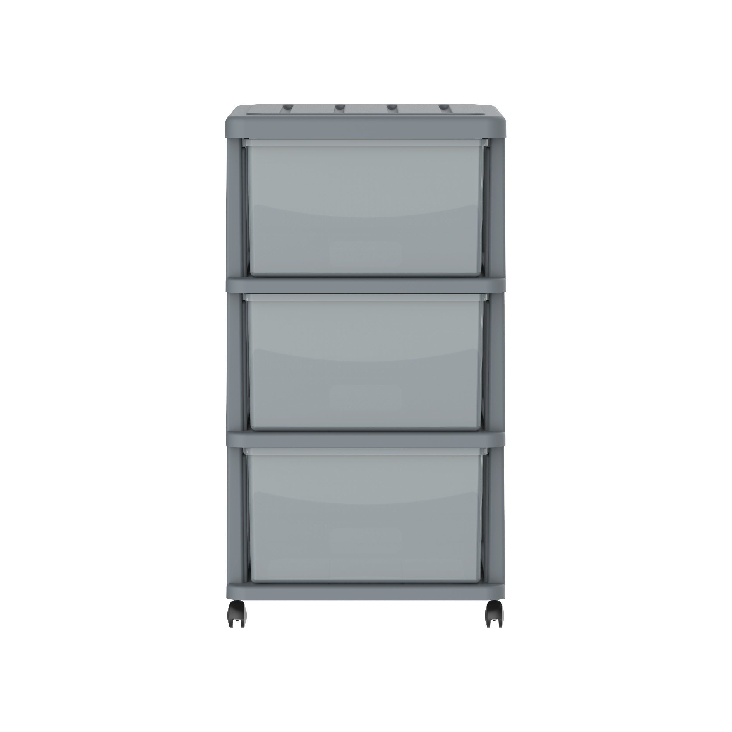  3 Tiers Storage Cabinet with Drawers & Wheels
