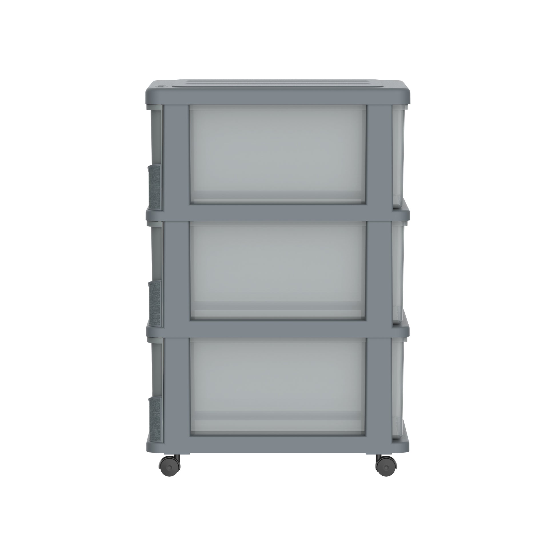  3 Tiers Storage Cabinet with Drawers & Wheels