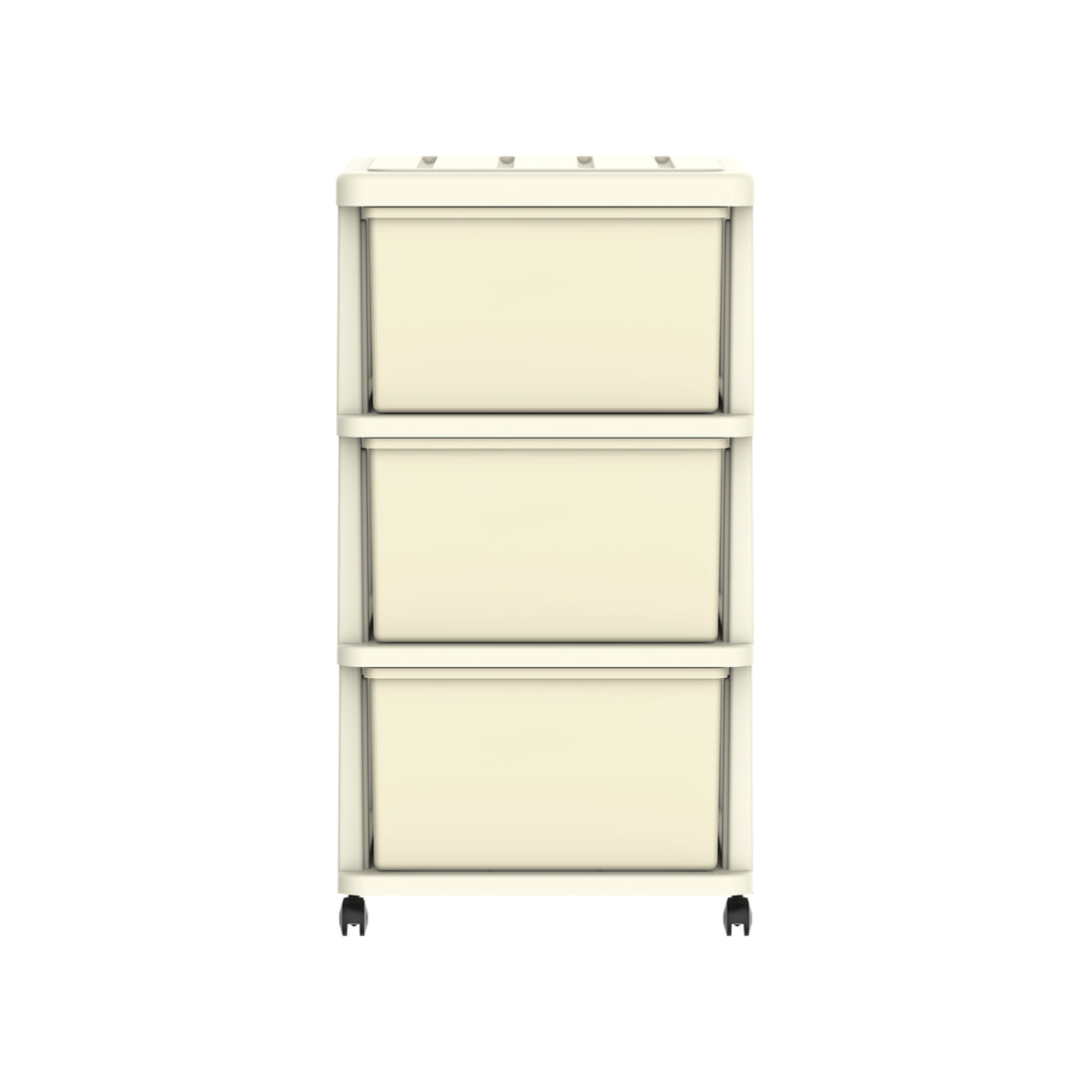  3 Tiers Storage Cabinet with Drawers & Wheels