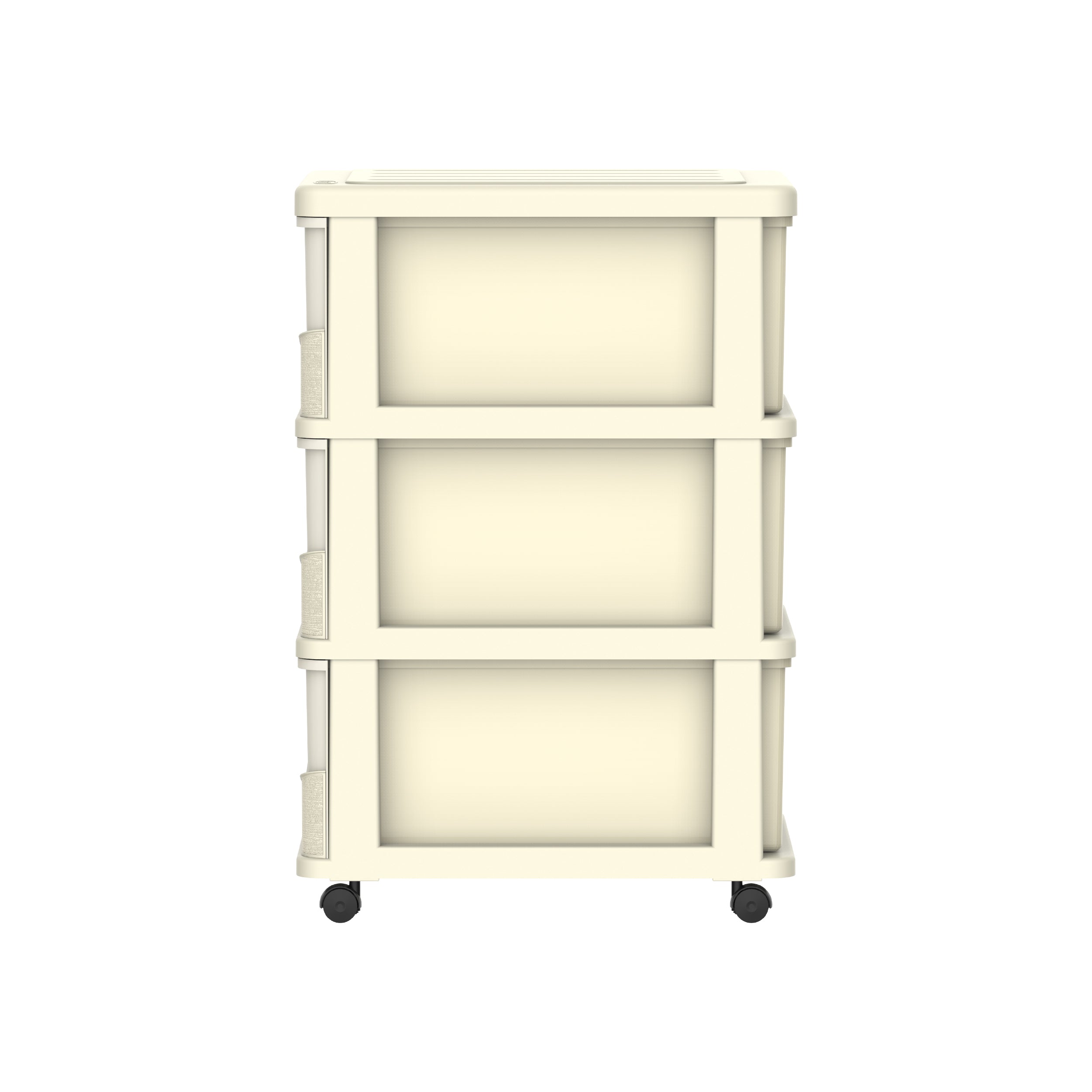  3 Tiers Storage Cabinet with Drawers & Wheels