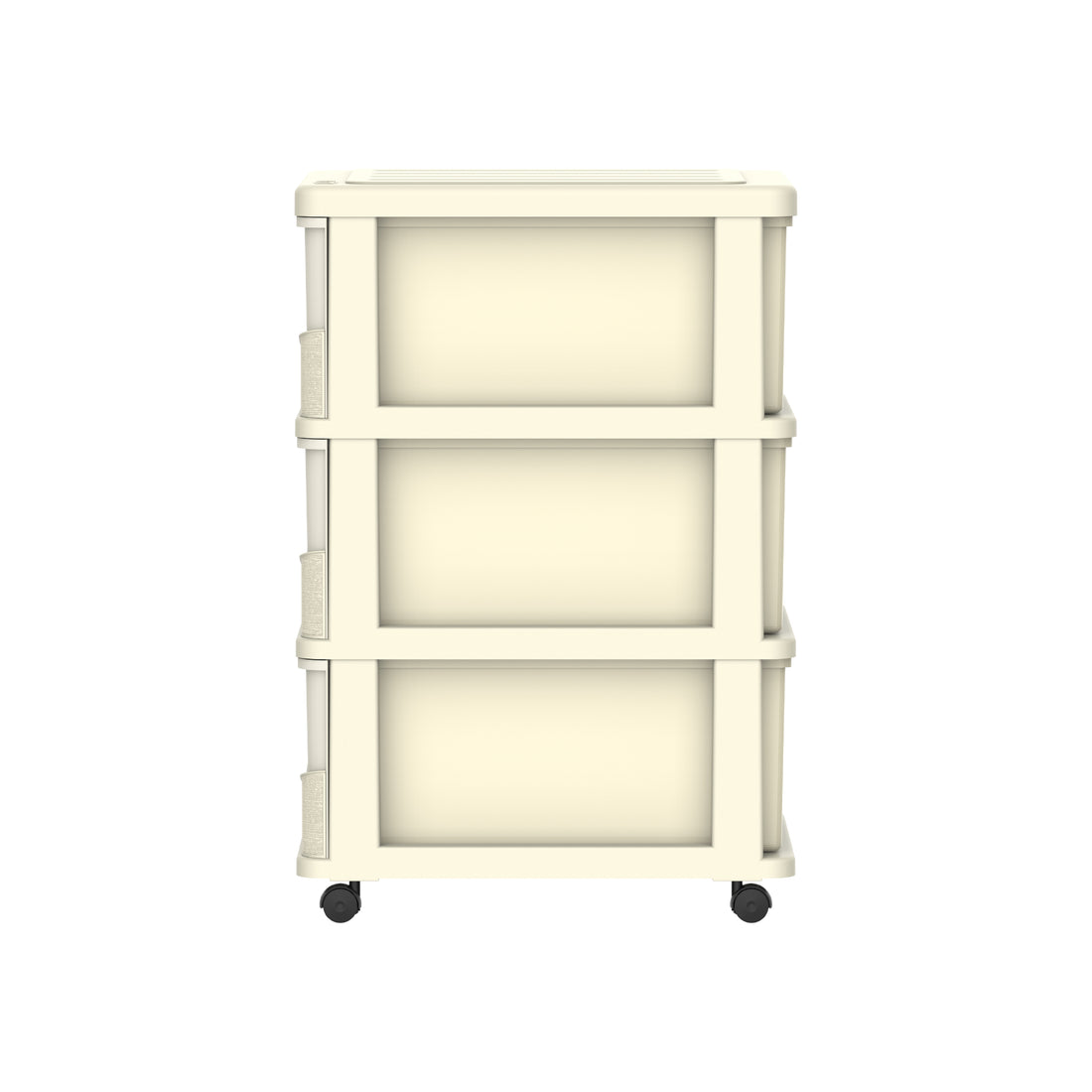  3 Tiers Storage Cabinet with Drawers & Wheels