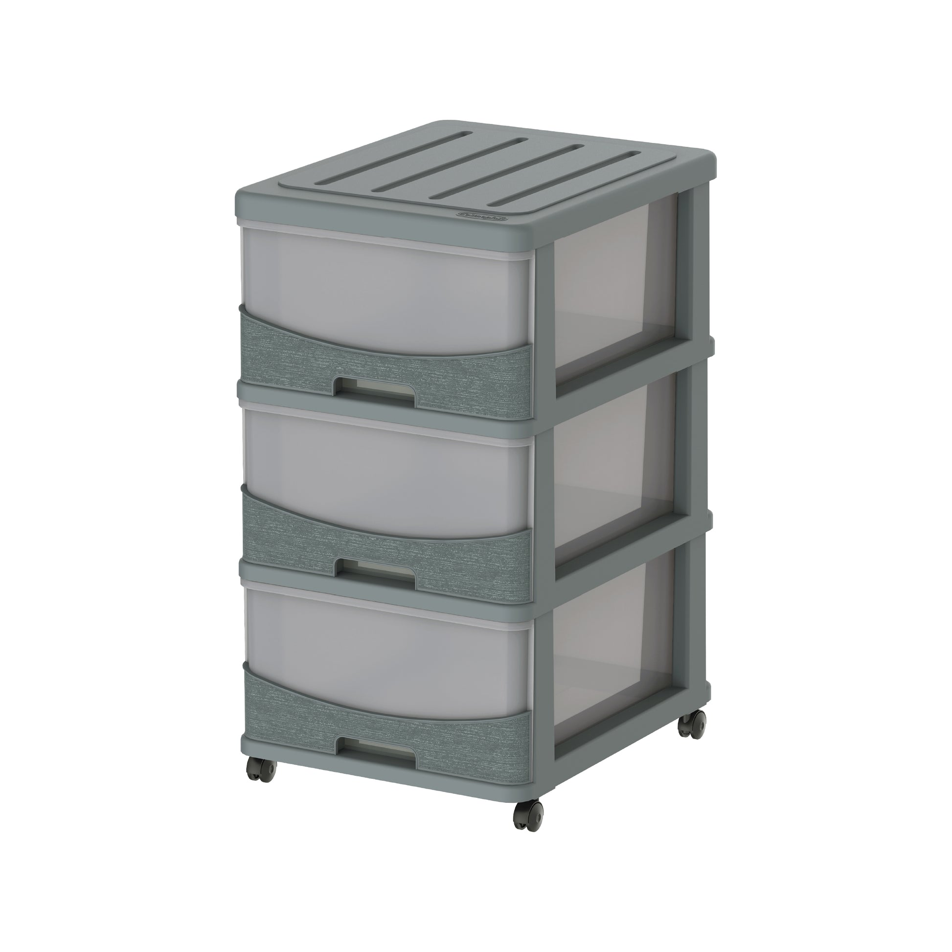  3 Tiers Storage Cabinet with Drawers & Wheels