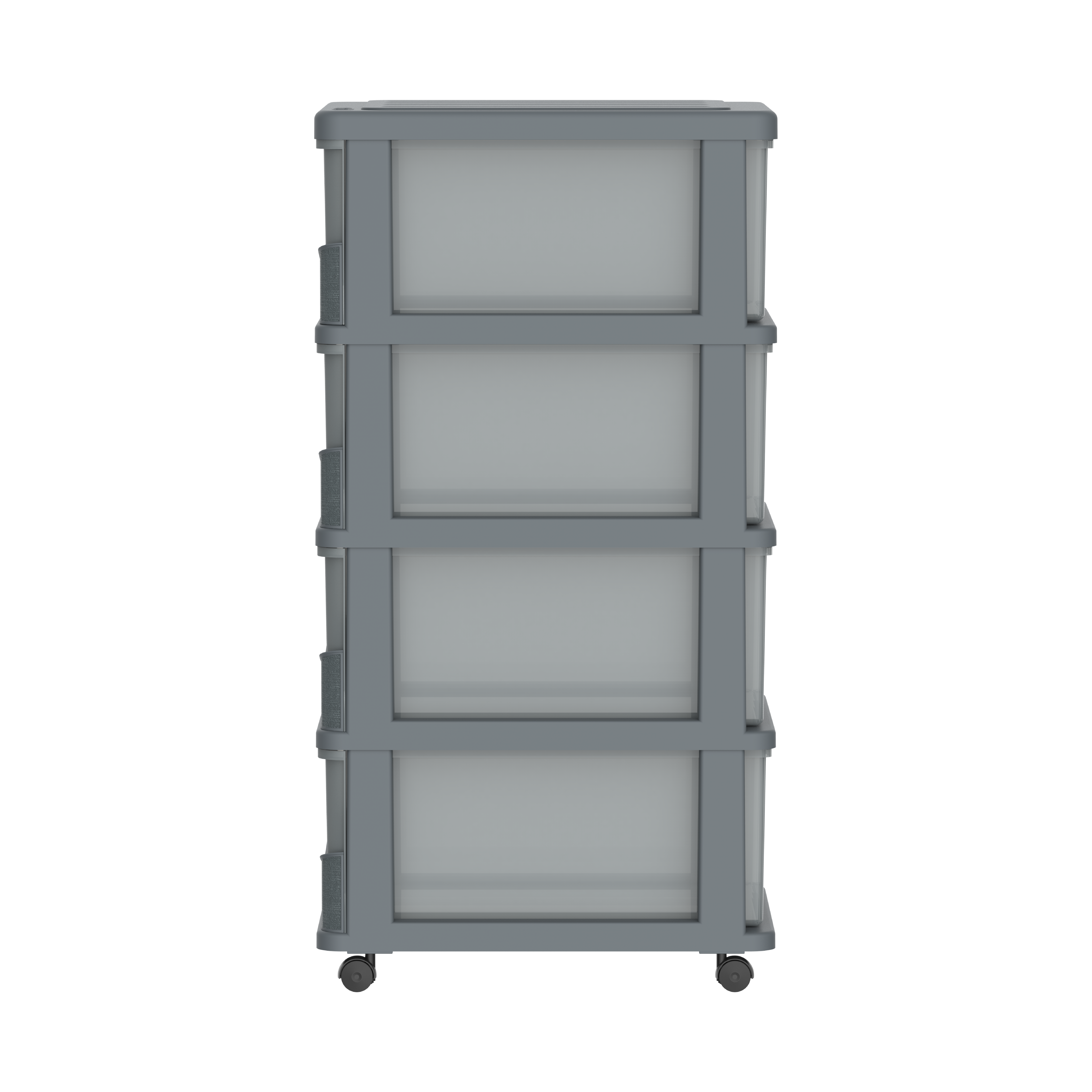 Cedargrain 4 Tiers Storage Cabinet with Drawers & Wheels