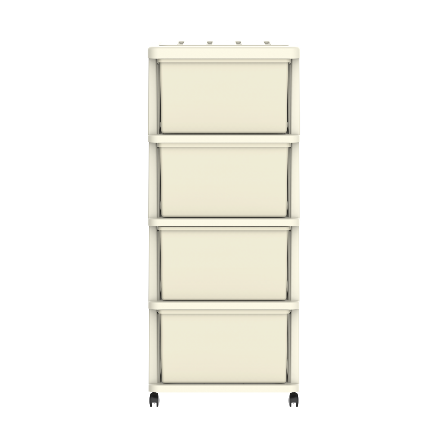 Cedargrain 4 Tiers Storage Cabinet with Drawers & Wheels