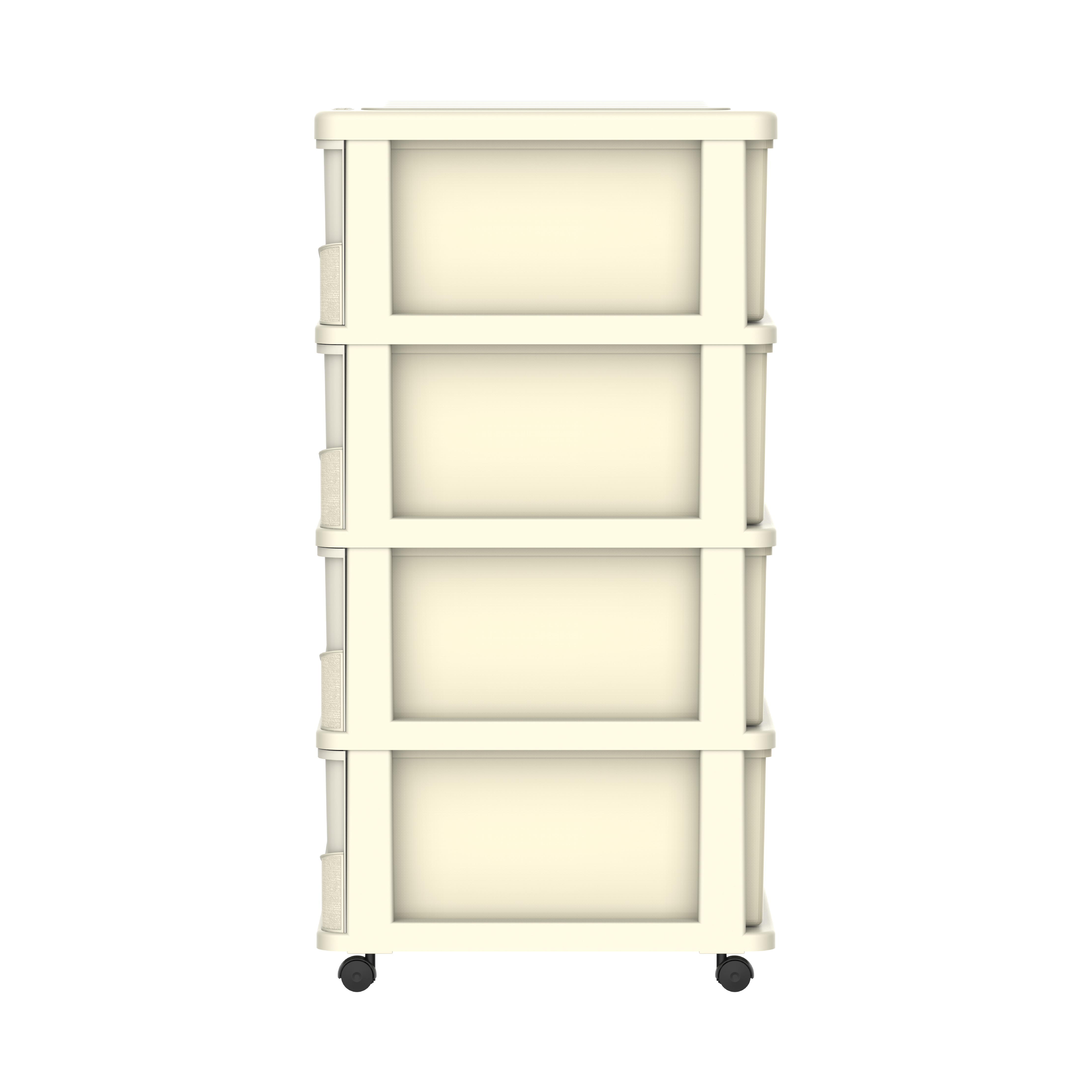 Cedargrain 4 Tiers Storage Cabinet with Drawers & Wheels