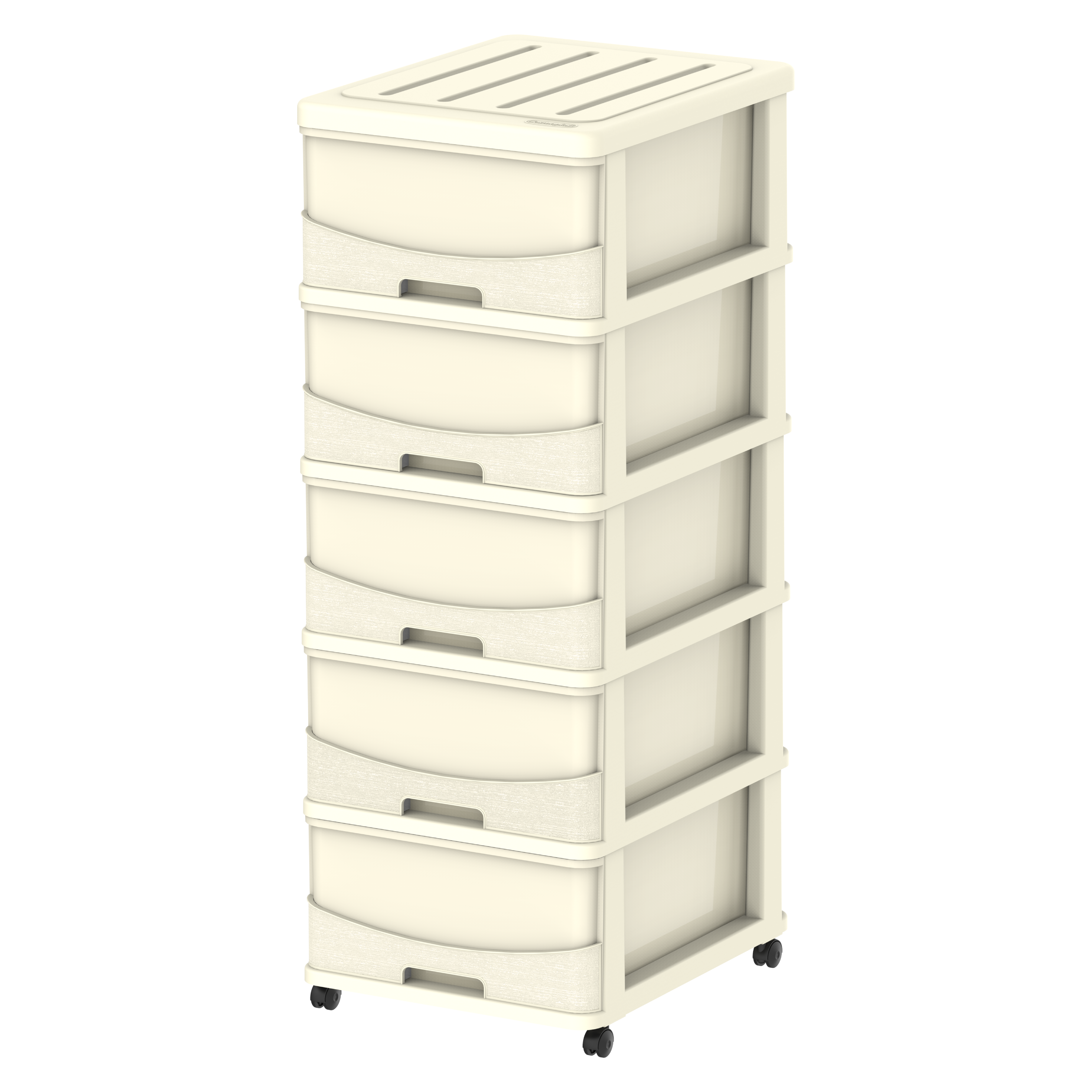  5 Tiers Storage Cabinet with Drawers & Wheels