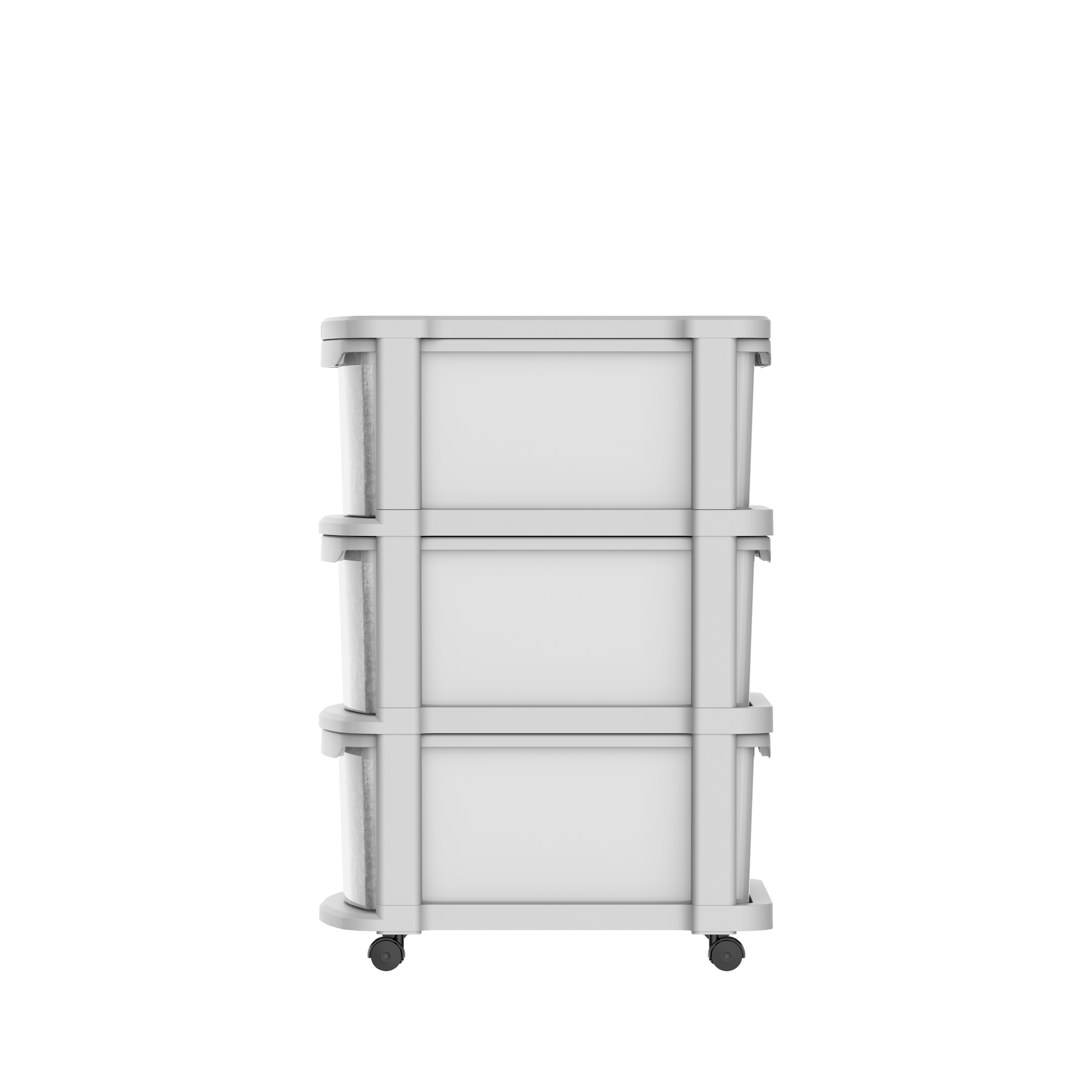 3 Tiers Multipurpose Storage Cabinet with Wheels