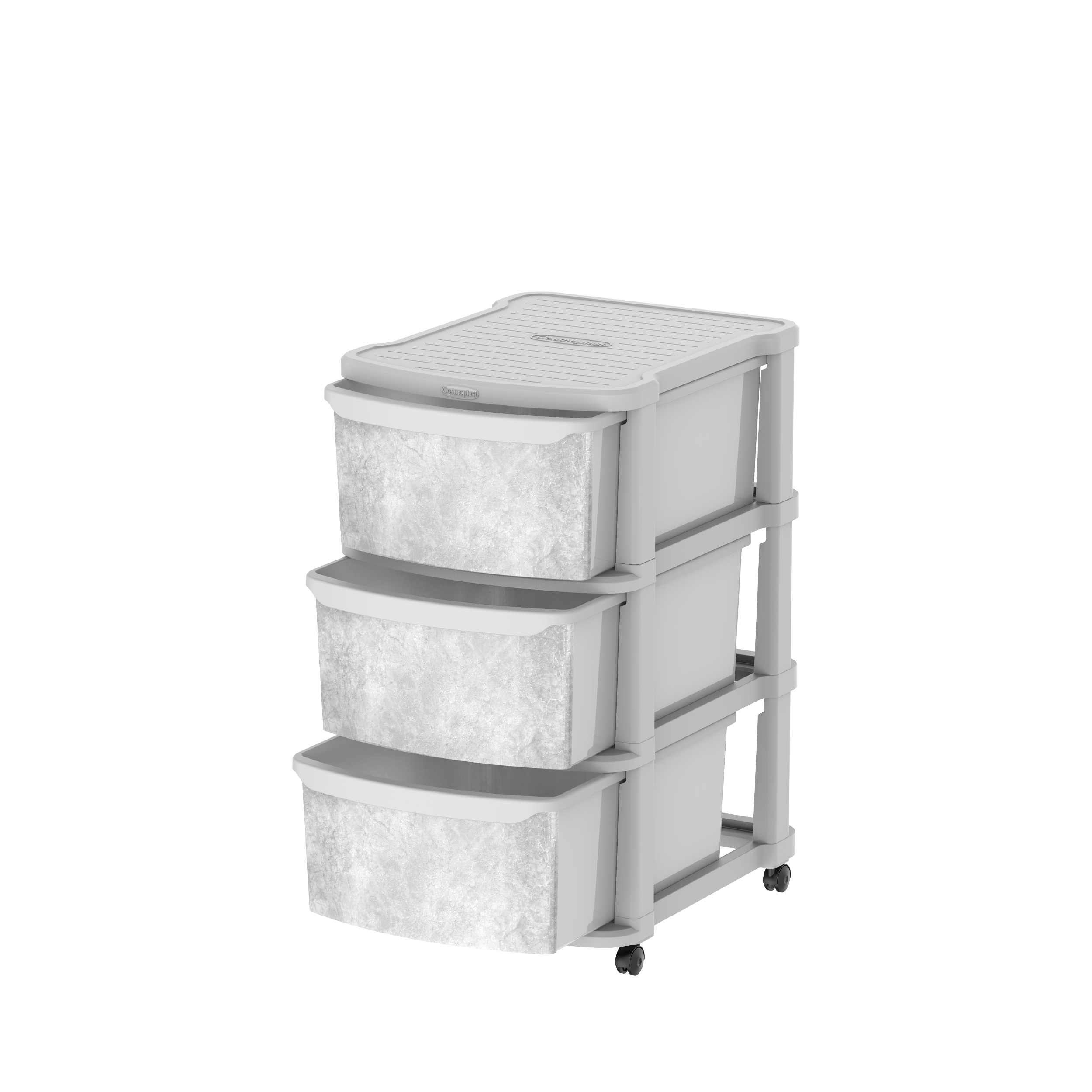 3 Tiers Multipurpose Storage Cabinet with Wheels