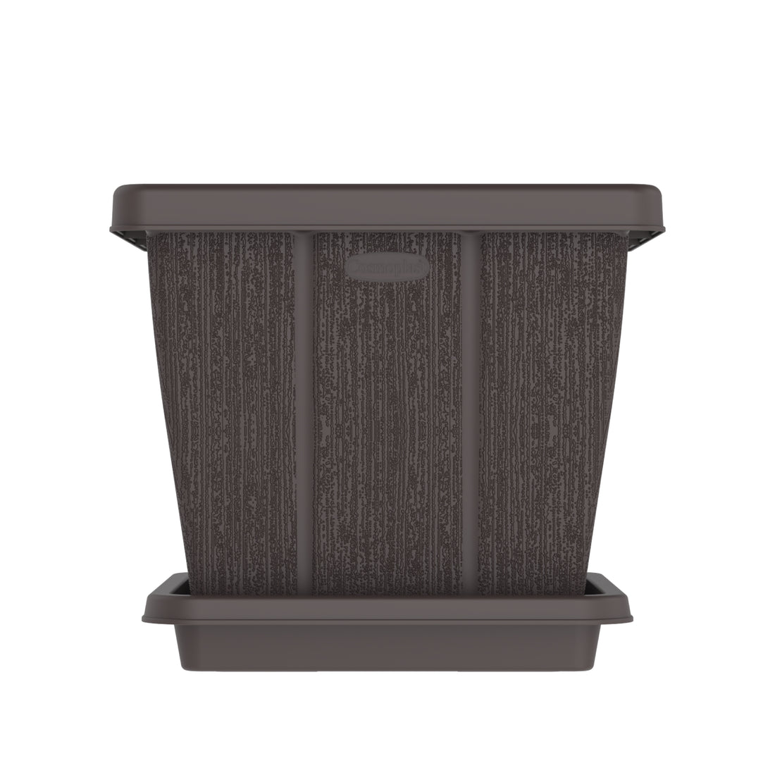 Cosmoplast UAE 30L Cedargrain Square Planter with Tray