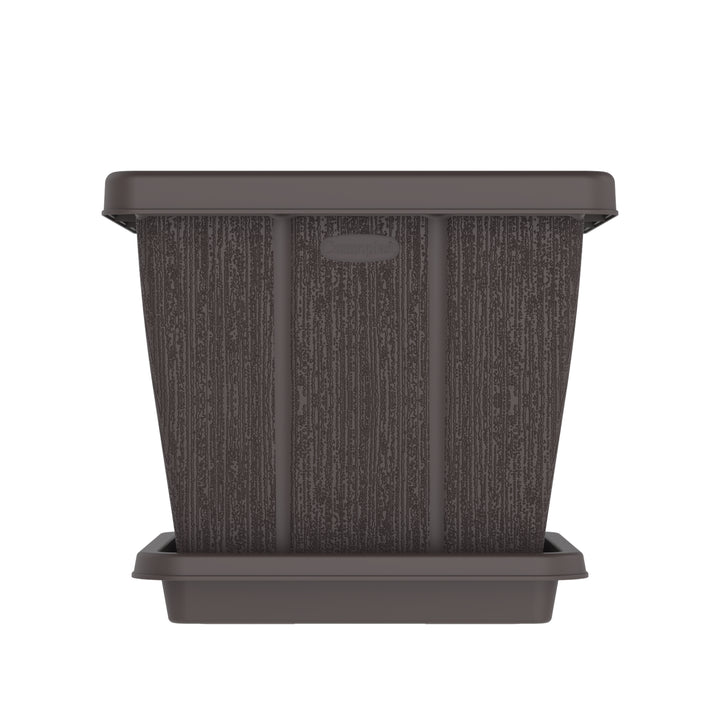 Cosmoplast UAE 30L Cedargrain Square Planter with Tray