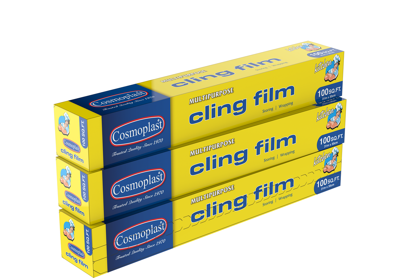 Cling Film 30 cm 100 Sq. Ft. Pack of 3 Cosmoplast UAE