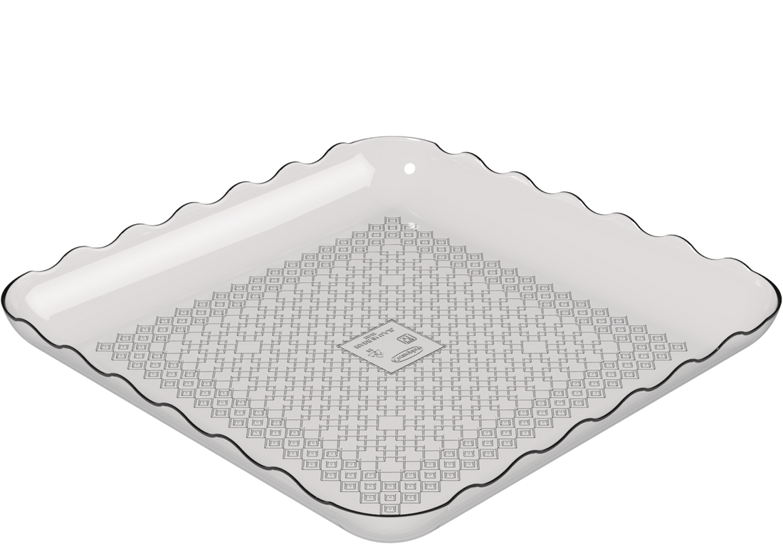 Plastic Crystal Square Plates 15 cm - 5 Pcs.