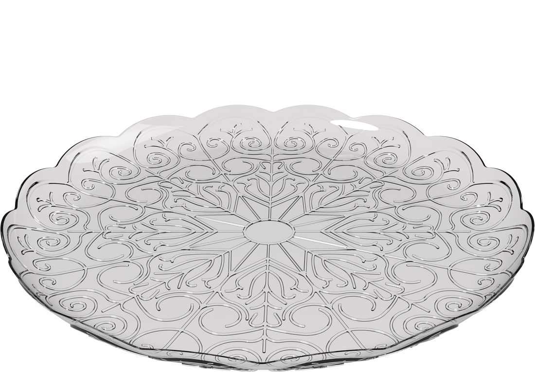 Plastic Crystal Round Plates 24 cm - 5 Pcs.