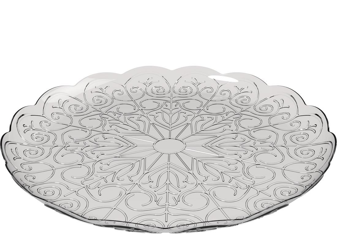 Plastic Crystal Round Plates 30 cm - 5 Pcs.