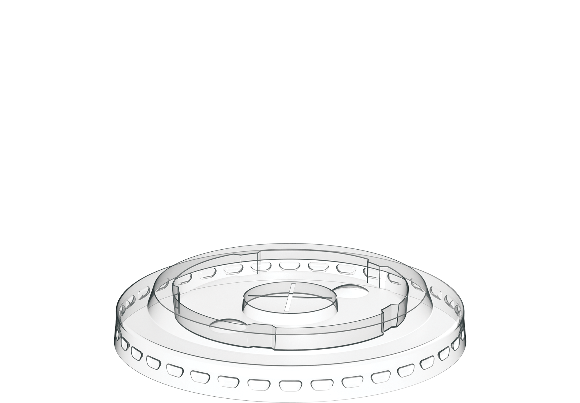 82 mm Pack of 50 Flat Lids for CB35, 8, 10 oz Clear Plastic Cups