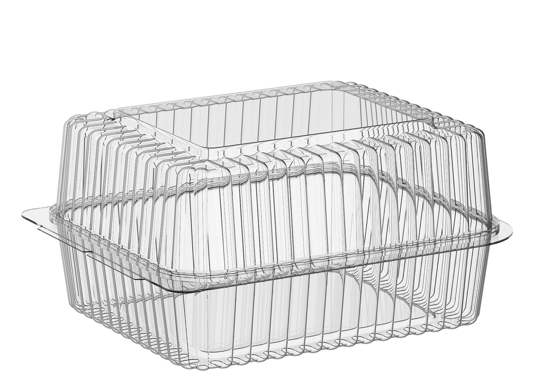 44 oz Carton of 125 Hinged Dome Plastic Containers