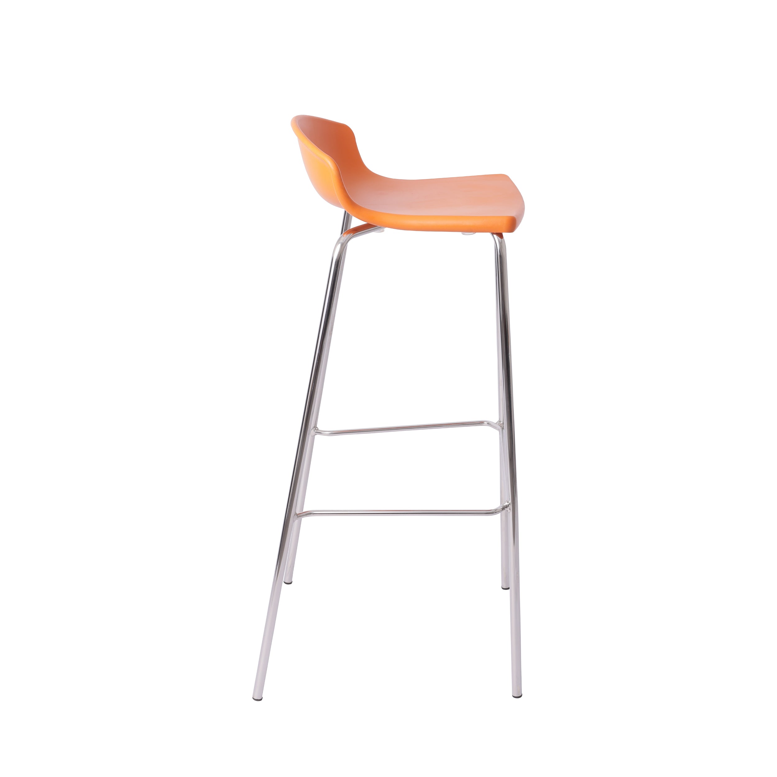 Cosmoplast Easy Stack Bar Stool with Chrome Legs, Orange – Cosmoplast UAE