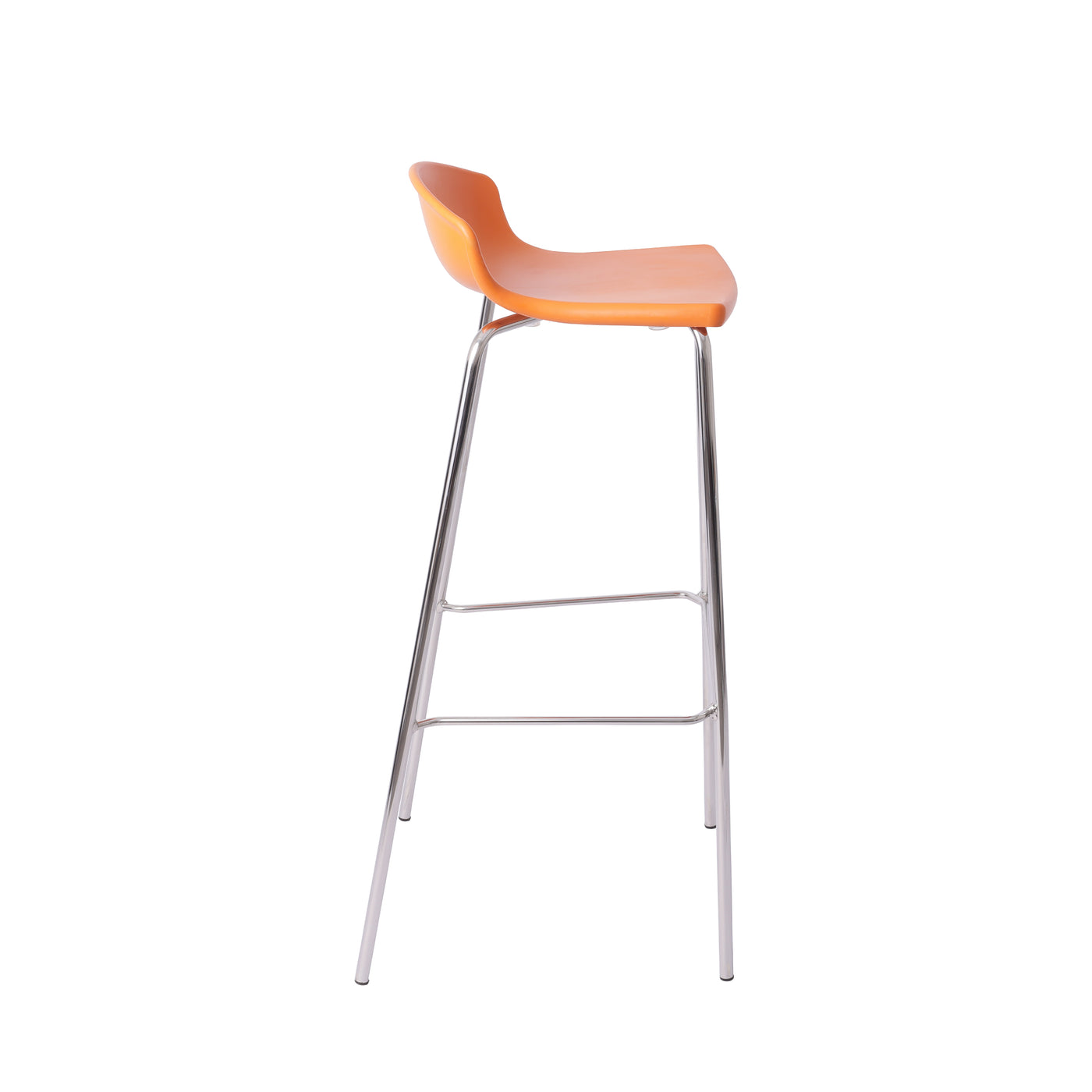 Simple Easy Stack Bar Stools Cosmoplast Easy Stack Bar Stool with Chrome Legs, Orange – Cosmoplast UAE