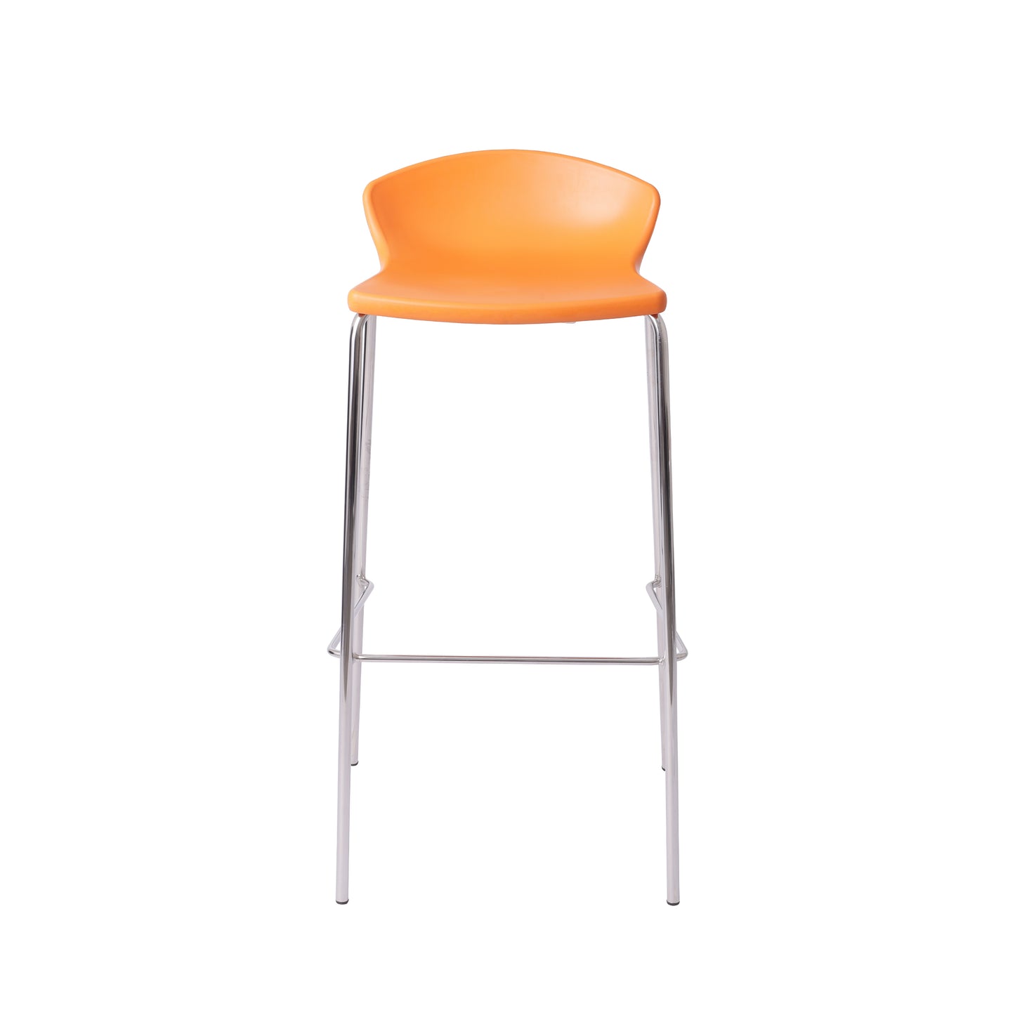 Cosmoplast Easy Stack Bar Stool with Chrome Legs, Orange – Cosmoplast UAE