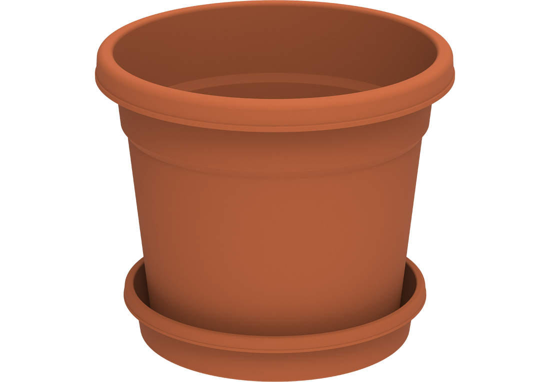6" Round Flowerpot with Tray