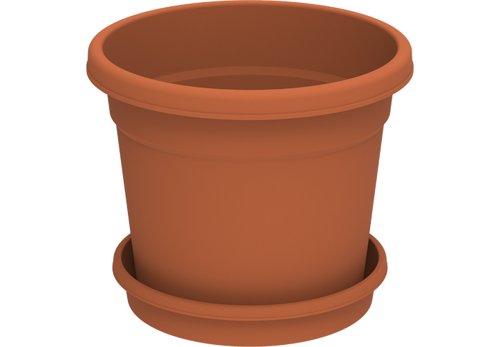 8" Round Flowerpot with Tray Cosmoplast UAE
