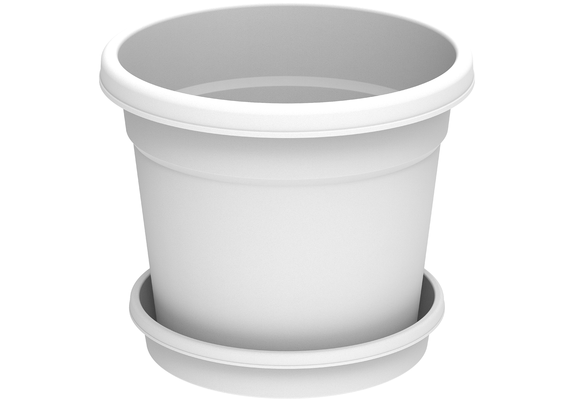 8" Round Flowerpot with Tray Cosmoplast UAE