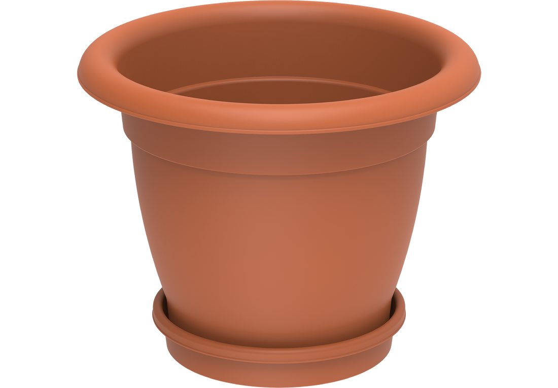 20" Round Flowerpot with Tray Cosmoplast UAE