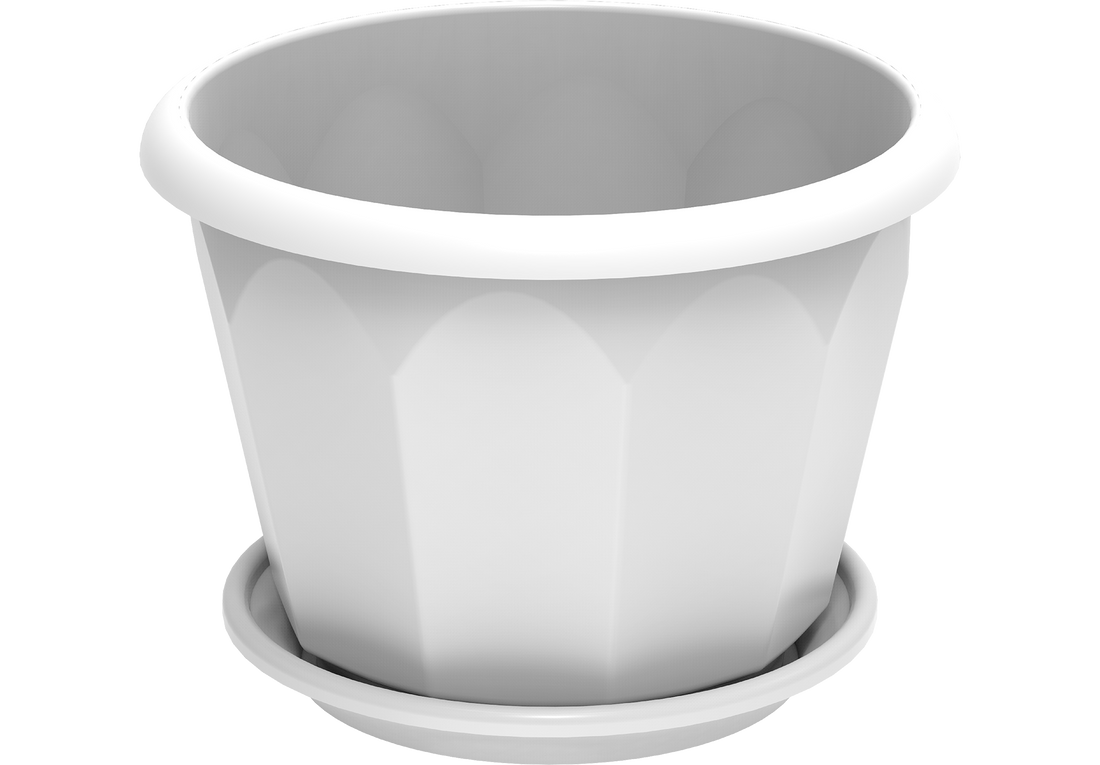 Cosmoplast UAE 8" Hexagonal Flowerpot with Tray